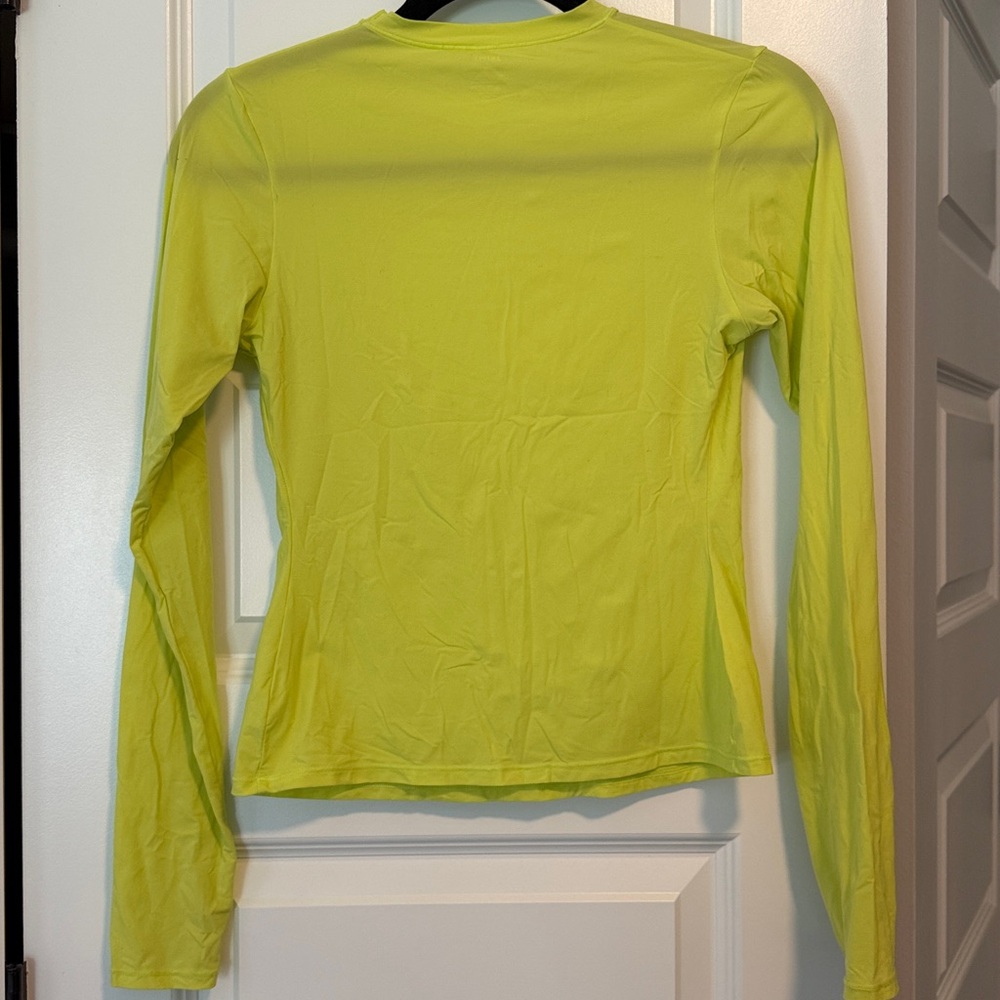 Skims Women’s Long Sleeve Neon Yellow Tshirt - Picture 3 of 5